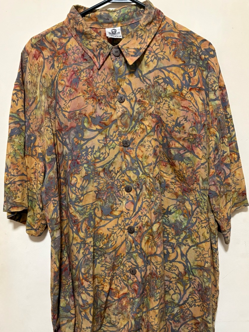 Men's Multicolor Floral Button-Up Shirt Jacket Size Large